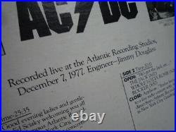 Ac/Dc Live From The Atlantic Studios Lp 1977 December Engineer Jimmy Douglass