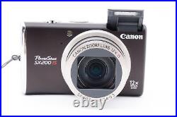 Canon PowerShot SX200 IS 12.1MP Digital Camera Black Excellent++ From JAPAN