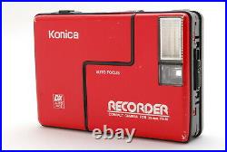 EXC++++Konica Recorder Auto Date Half Frame 35mm Point & Shoot Red From JAPAN