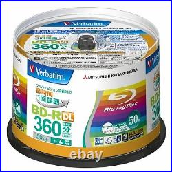 Kb10 Verbatim BD-R DL 4x 50GB 50-Spindle Blank Blu-ray Media from Japan