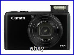 Near MINT Canon PowerShot S90 10MP Compact Digital Camera Black From JAPAN
