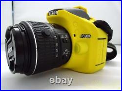 Nikon D5200 DSLR with Nikon battery, charger and lens yellow from Japan
