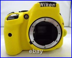 Nikon D5200 DSLR with Nikon battery, charger and lens yellow from Japan