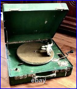 Phonograph 38 cm Record Player Portable Good Working Antique From Japan Used
