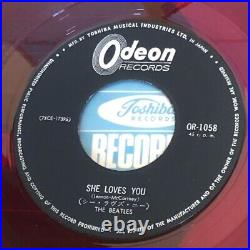 Rare Odeon The Beatles She Loves You Red record From Japan F/S Used