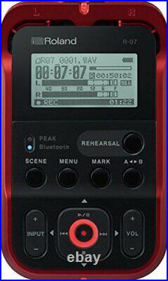 Roland Hi-Res Audio Recorder R-07-RD Red Linear PCM recorder NEW from Japan