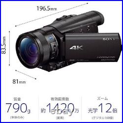 SONY FDR-AX100 Camcorder 4K Zeiss T Star Black New from Japan Handly Recorder