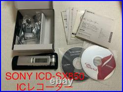 SONY ICD-SX850 Stereo IC Voice Recorders 1505 HOURS MAX Used F/S From Japan